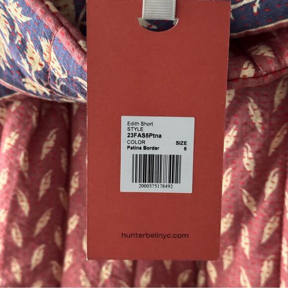 Hunter Bell Edith Patina Border Floral High Rise Quilted Shorts Women’s Size 6 - Picture 3 of 9